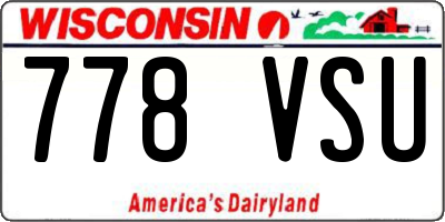 WI license plate 778VSU
