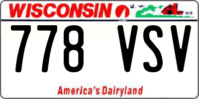 WI license plate 778VSV