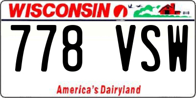 WI license plate 778VSW