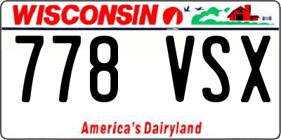 WI license plate 778VSX