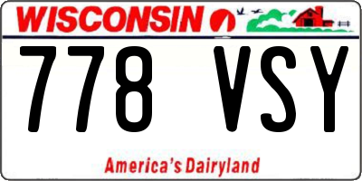WI license plate 778VSY