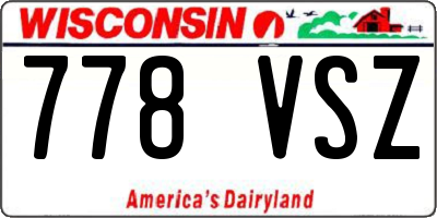 WI license plate 778VSZ