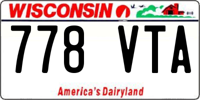 WI license plate 778VTA