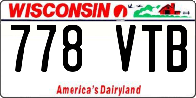 WI license plate 778VTB