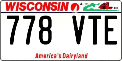 WI license plate 778VTE