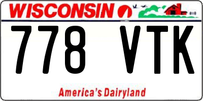 WI license plate 778VTK