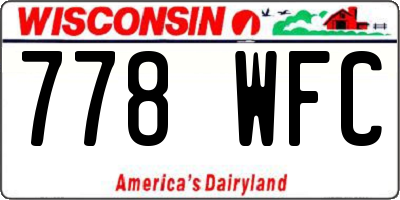 WI license plate 778WFC