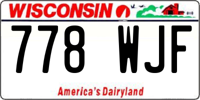 WI license plate 778WJF