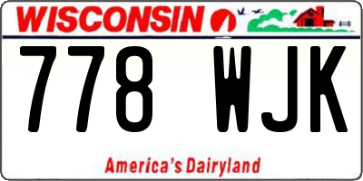 WI license plate 778WJK
