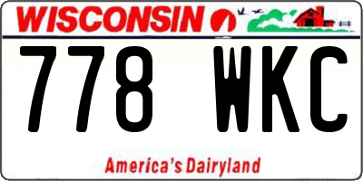 WI license plate 778WKC