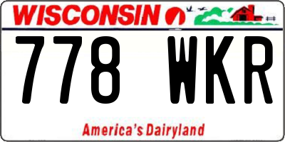 WI license plate 778WKR