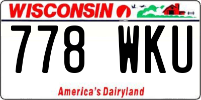 WI license plate 778WKU