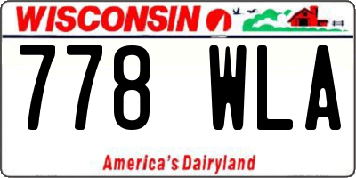 WI license plate 778WLA