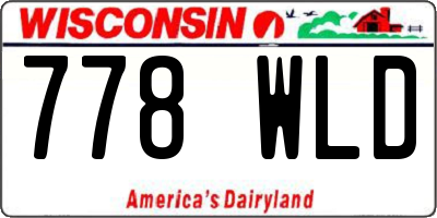 WI license plate 778WLD