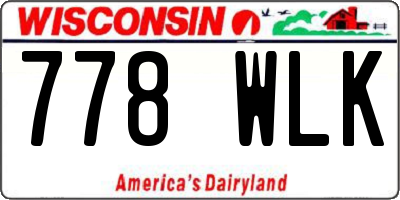 WI license plate 778WLK