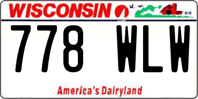 WI license plate 778WLW