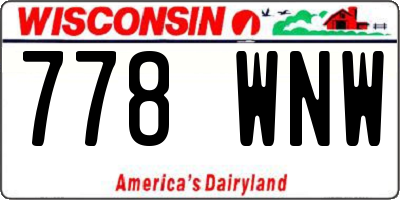 WI license plate 778WNW