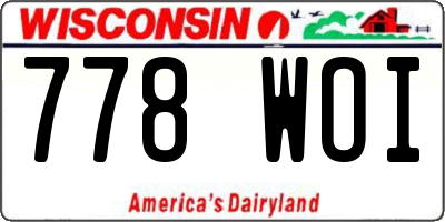 WI license plate 778WOI