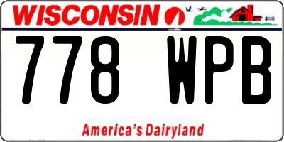 WI license plate 778WPB