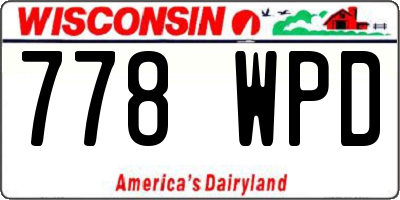 WI license plate 778WPD