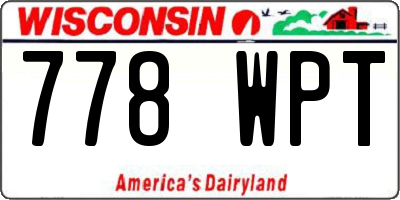 WI license plate 778WPT