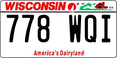 WI license plate 778WQI