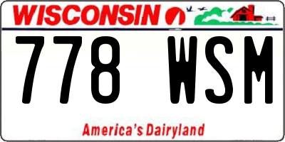 WI license plate 778WSM