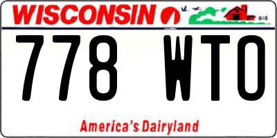 WI license plate 778WTO