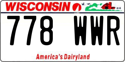 WI license plate 778WWR