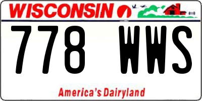 WI license plate 778WWS