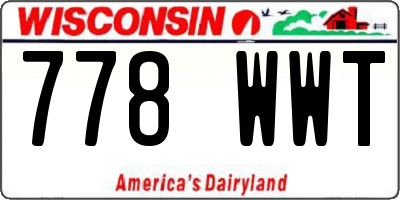 WI license plate 778WWT