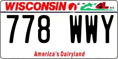 WI license plate 778WWY