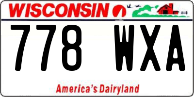 WI license plate 778WXA