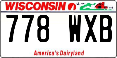 WI license plate 778WXB