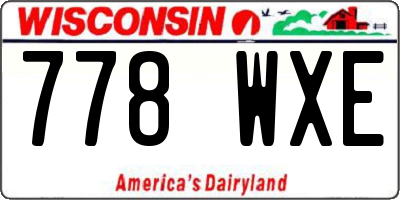 WI license plate 778WXE