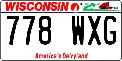 WI license plate 778WXG