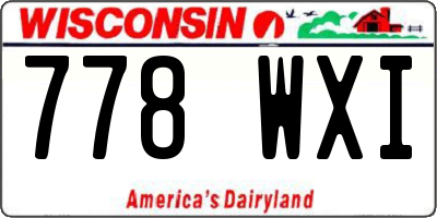 WI license plate 778WXI