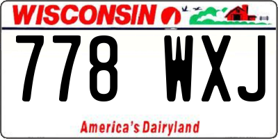 WI license plate 778WXJ