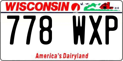 WI license plate 778WXP
