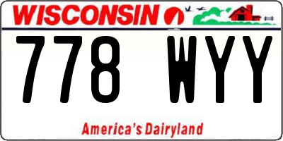 WI license plate 778WYY