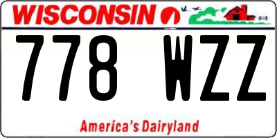 WI license plate 778WZZ