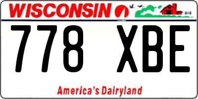WI license plate 778XBE