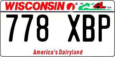 WI license plate 778XBP