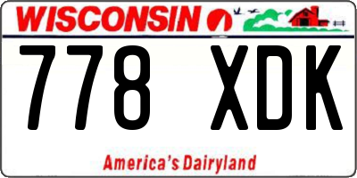 WI license plate 778XDK