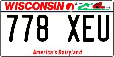 WI license plate 778XEU