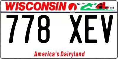WI license plate 778XEV
