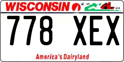WI license plate 778XEX
