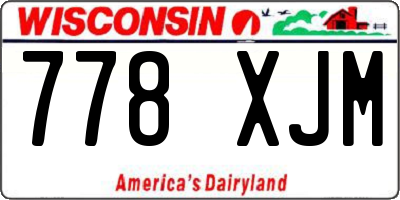 WI license plate 778XJM