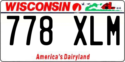 WI license plate 778XLM