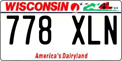 WI license plate 778XLN